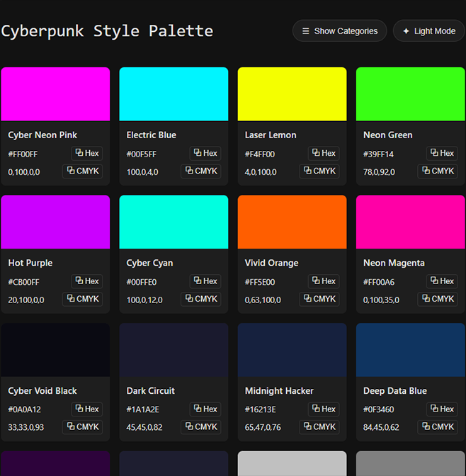 Cyberpunk Palette